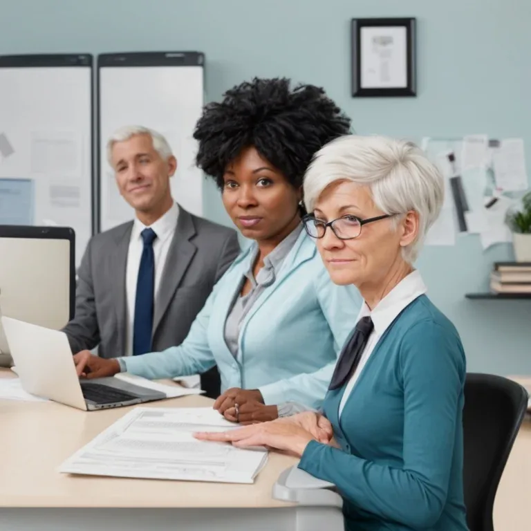 Two retirees reviewing insurance documents with an advisor